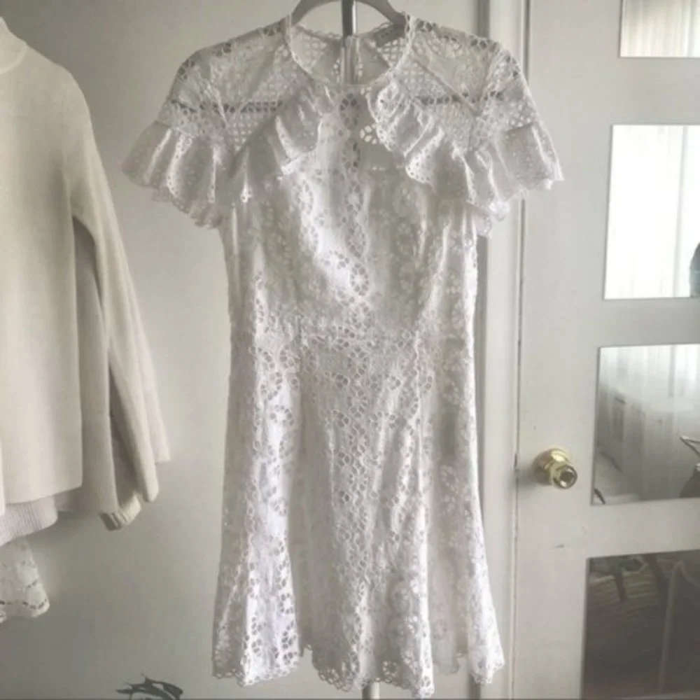 Sandro ✨ Ruffles and Lace Mini dress - Picture 6 of 10